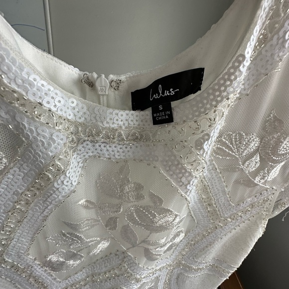 Lulus bodycon white lace/sequin dress - Picture 4 of 5